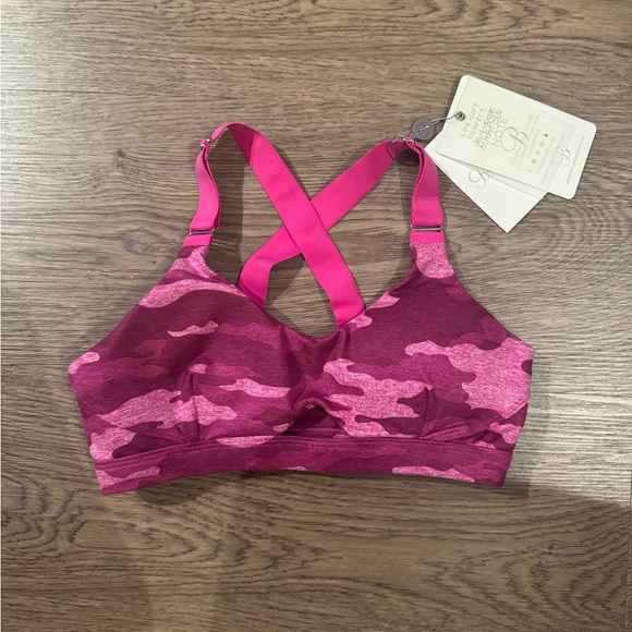 Bombshell Sportswear NWT Pink Fit Camo Sports Bra - Picture 1 of 3